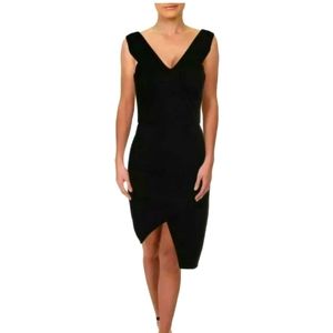Aqua Womens Knee-Length V-Neck Party Cocktail Dres